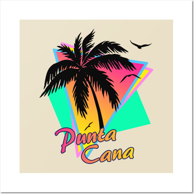 Punta Cana Cool 80s Sunset Wall Art by Nerd_art